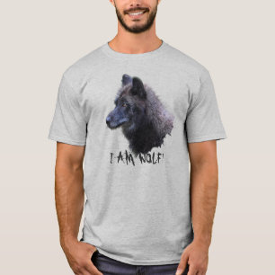 Alfa Cinza Wolf Head Wildlife T-Shirt