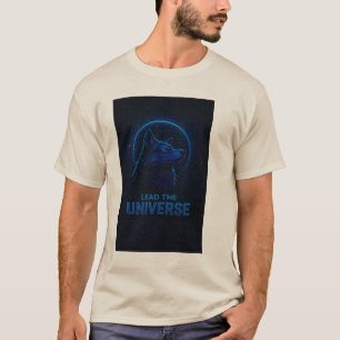 Alfa Wolf T-Shirt Arte Animal Espacial Futurísti