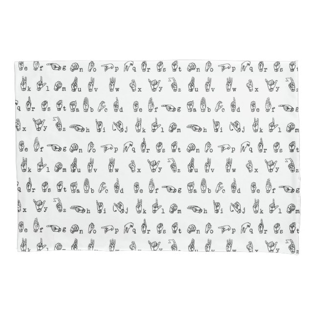 Alfabeto americano do linguagem gestual em preto e (Frente)