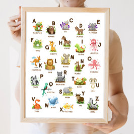 Alfabeto Animal ABC Sala de Aula Poster