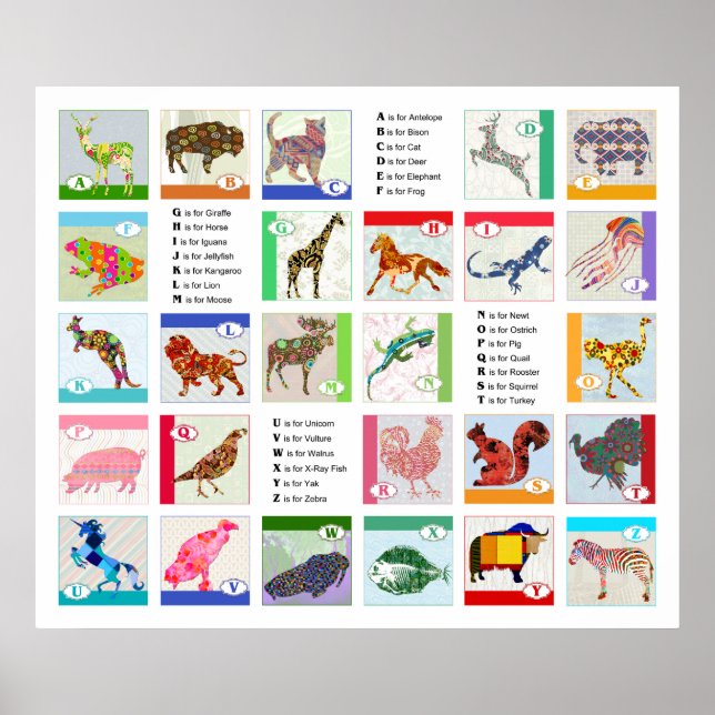 Alfabeto Animal Poster Revisado (Frente)