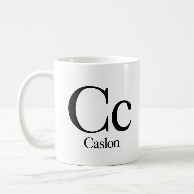 Alfabeto da caneca da tipografia - Caslon (Esquerda)