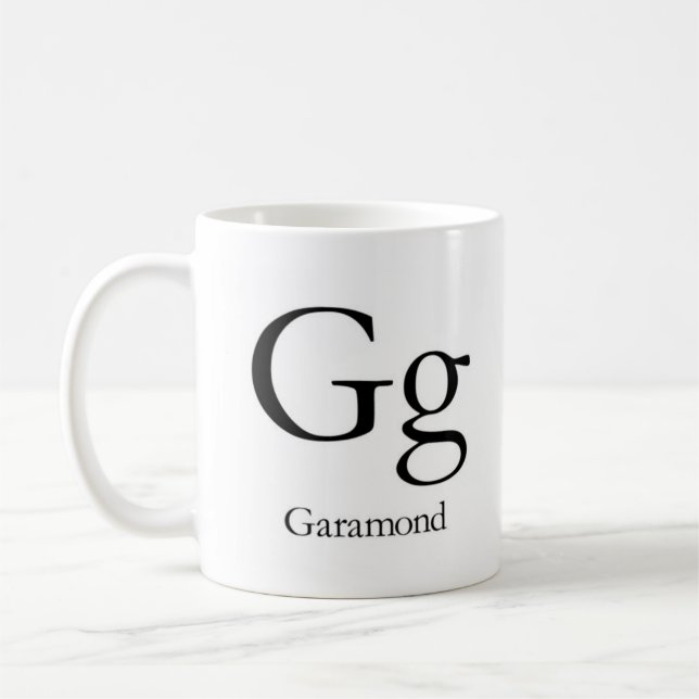 Alfabeto da caneca da tipografia - Garamond (Esquerda)