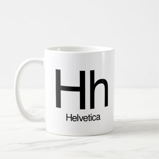 Alfabeto da caneca da tipografia - Helvética (Esquerda)