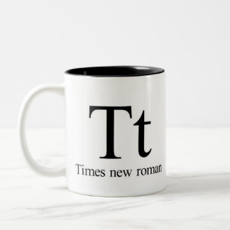 Alfabeto da caneca da tipografia - Times New Roman