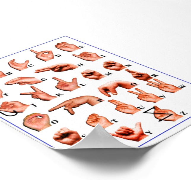 Alfabeto da Língua de Sinais Americana, Poster de  (Borda)