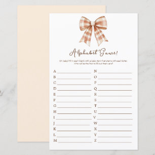 Alfabeto do Chá de fraldas de Arco Rosa