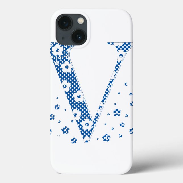 alfabeto floral V (azul e pontos) (Verso)