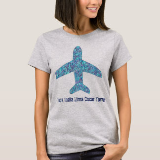 Alfabeto fonético "Piloto" Avião T-Shirt