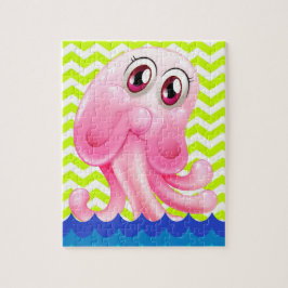 Alfabeto O Para Quebra-cabeça De Octopus Com Caixa