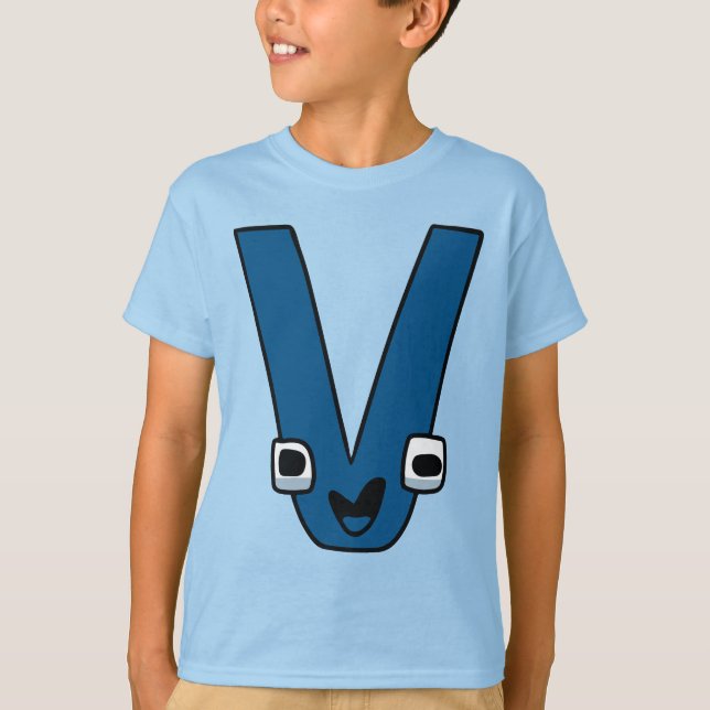 alfabeto T-Shirt - Letra V (Frente)