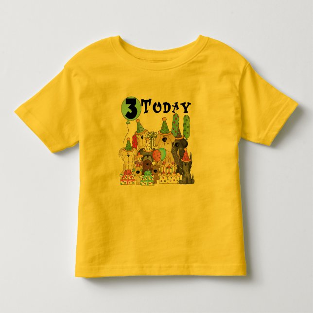 Alfinetes aniversário de 3 anos Bash Camisetas e p (Frente)
