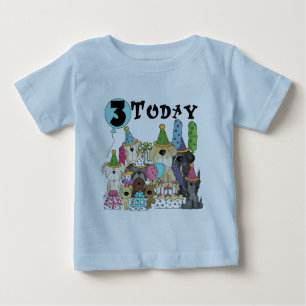 Alfinetes aniversário de 3 anos Bash Camisetas e p