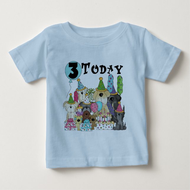 Alfinetes aniversário de 3 anos Bash Camisetas e p (Frente)