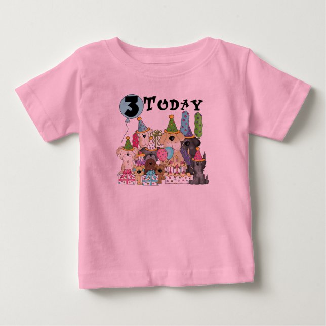 Alfinetes aniversário de 3 anos Bash Camisetas e p (Frente)