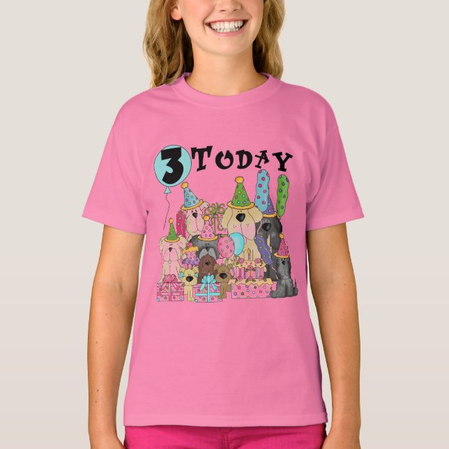 Alfinetes aniversário de 3 anos Bash Camisetas e p (Frente)