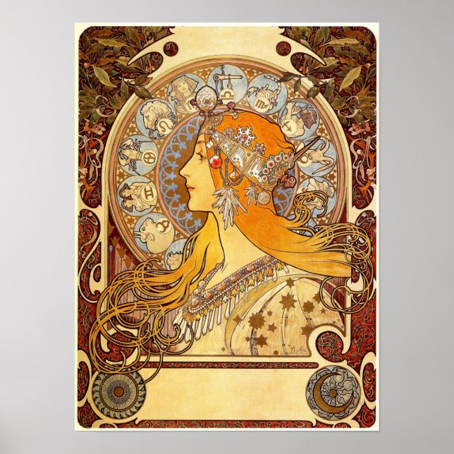 Alfons Mucha -  Art Nouveau Poster (Frente)