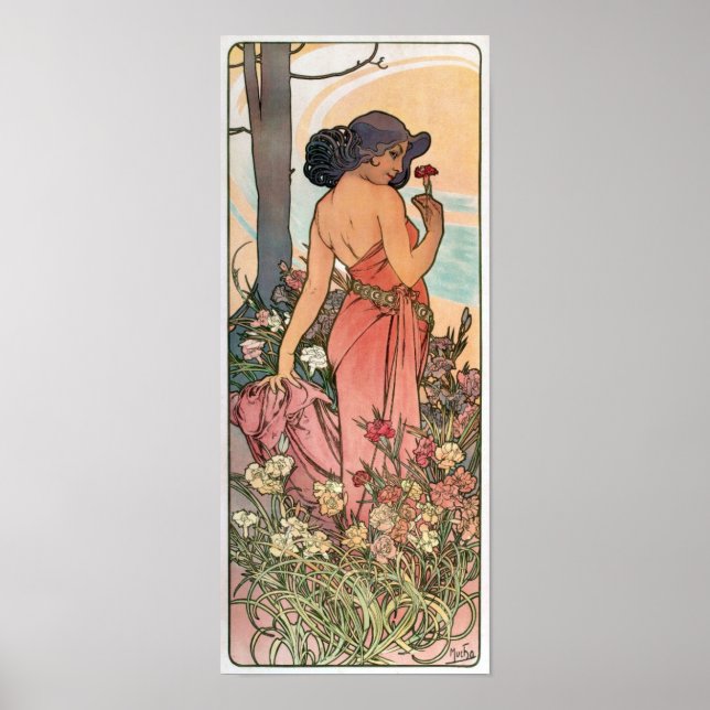 Alfons Mucha - Art Nouveau Poster (Frente)