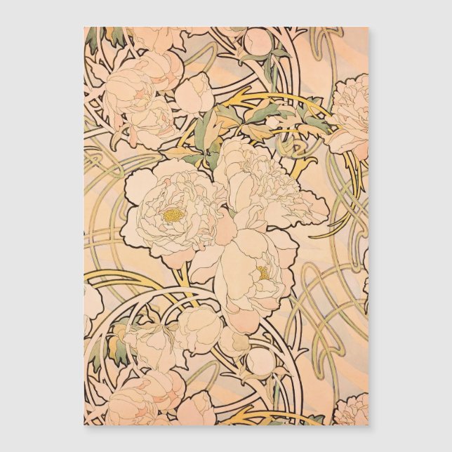 Alfonse Mucha Art Nouveau Peonies (Frente)