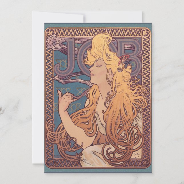 Alfonse Mucha Job Art Nouveau mulher (Frente)