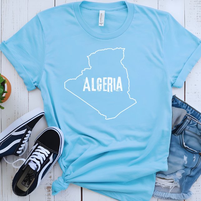 Algéria - Mapa Camisa Argelina Forma Contorno de P (Criador carregado)