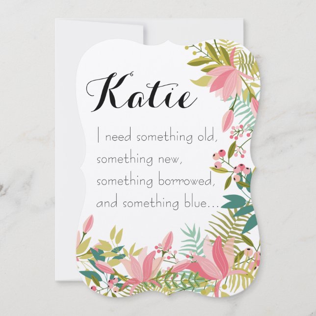 Algo Antigo | Convite de Noiva para Dama de Honra (Frente)