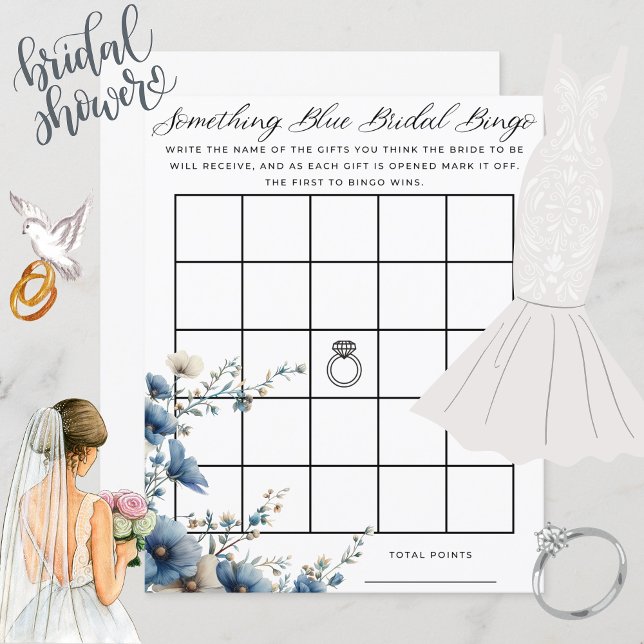 Algo Azul Jogo do Bingo do Chá de panela (The perfect game for a bridal shower! Guests will enjoy and make memories with this bingo game.)