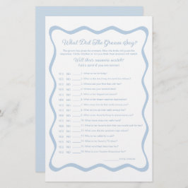 Algo Azul, Jogo do Chá de panela, o que o Groom di