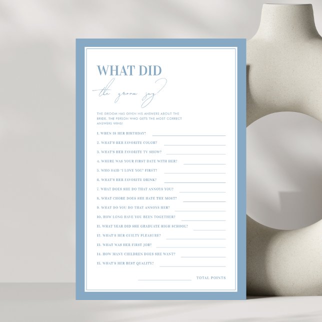 Algo Azul O que o Groom disse Jogo (Criador carregado)