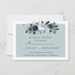 Algo Azul   Opção de RSVP de Casamento Floral