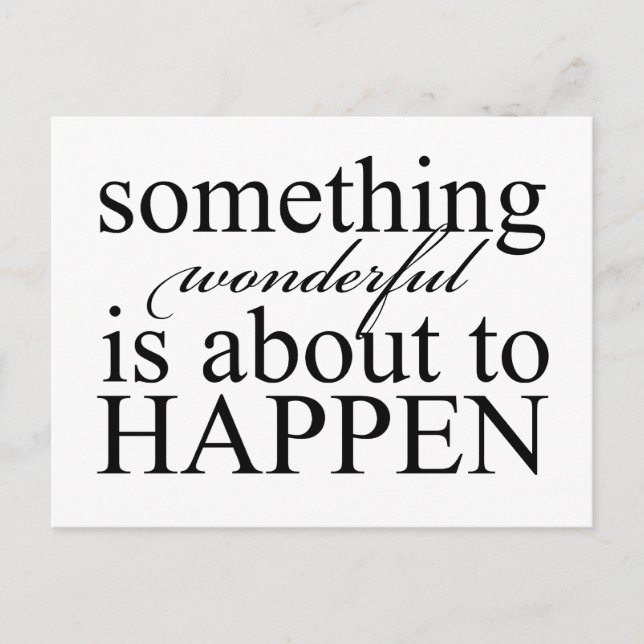 Algo Maravilhoso está prestes a acontecer - cartão (Frente)