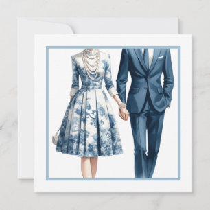 Algo sobre Casais de noiva azul Convite para Chá