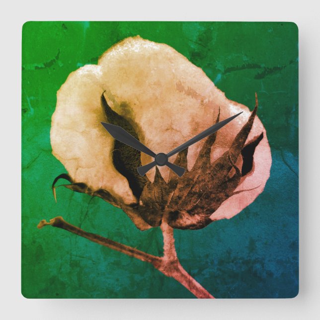 Algodão Bloco de 10,75", Relógio de Parede Acrílic (Frente)