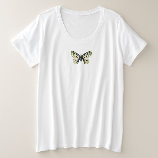 ALGODÃO DE BORBOLETA PERSONALIZÁVEL MAIS T-Shirt T (Frente do Design)