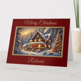 Algodão de Natal num Cartão de Natal de Floresta N