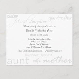 Alguém - fêmea - convite especial do aniversário