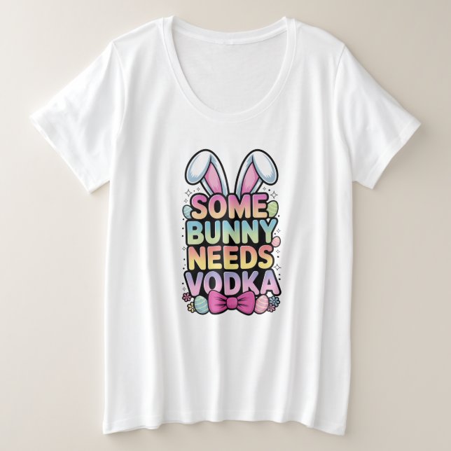 Algum coelhinho Precisa de Camiseta de Páscoa de V (Frente do Design)