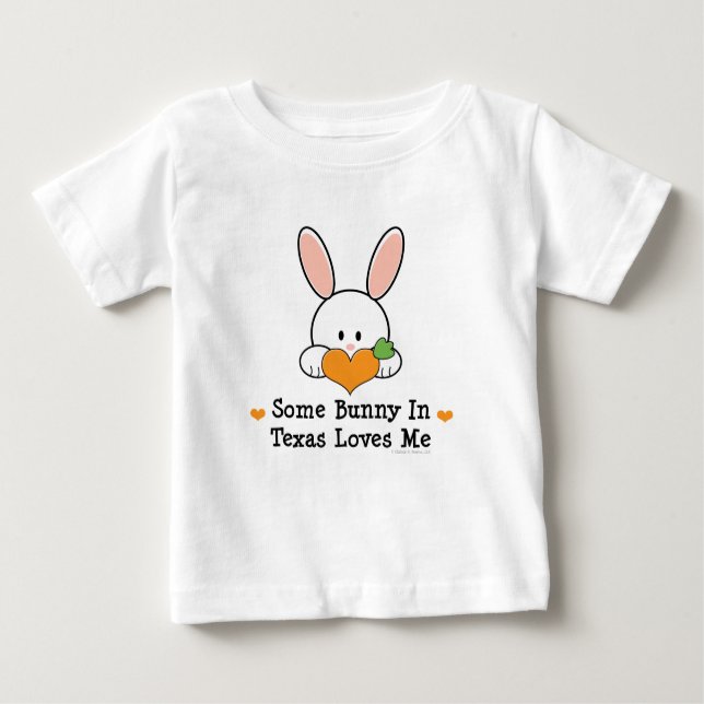 Algum coelho em Texas ama-me t-shirt infantil (Frente)