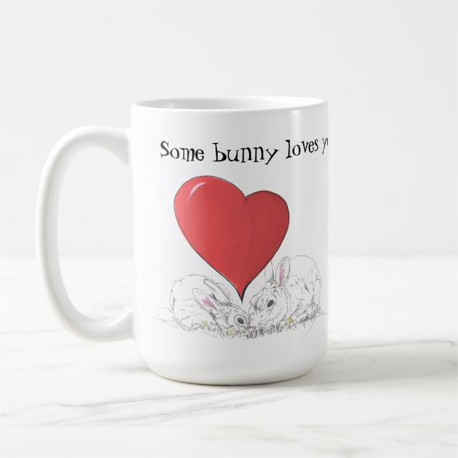 Algum coelho te ama, caneca de café Big Red Heart (Esquerda)