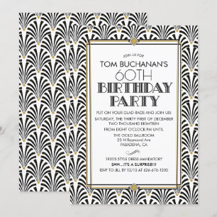 ALGUMA IDADE - convite de Gatsby do art deco do