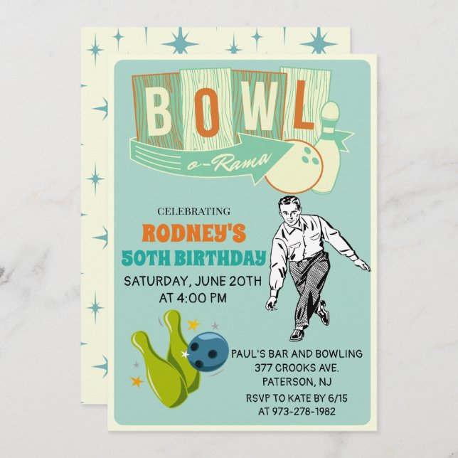 ALGUMA IDADE - convite retro do aniversário da (Frente/Verso)