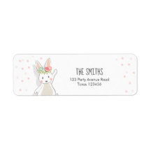 Algumas etiquetas de endereço de volta de Bunny Pá