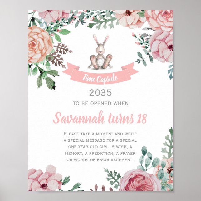 Algumas Poster de Cápsula de Noivado Floral Bunny (Frente)