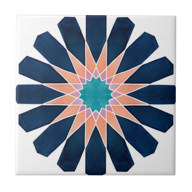 Alhambra azulejos flores coloridas (Frente)