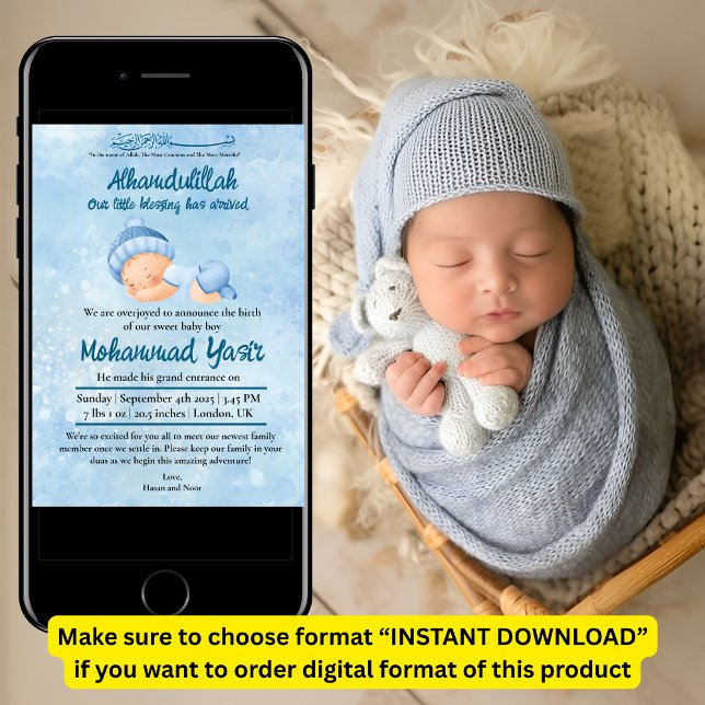 Alhamdulillah muçulmano bebê anúncio de nascimento (Criador carregado)
