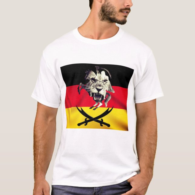 Ali, Zulfiqar Swords, & Alemão Flag T-Shirt (Frente)