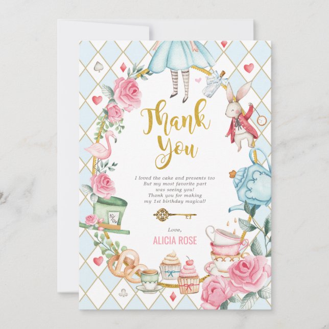 Alice Azul no Cartões de agradecimentos do Tea Par (Frente)