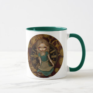 "Alice caneca no maquinismo de relojoaria"