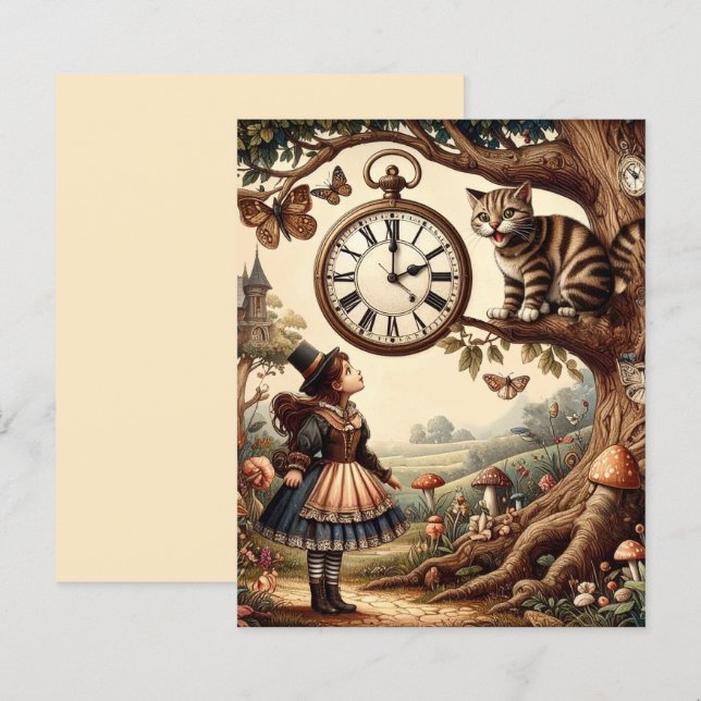 Alice & Cheshire Cat: Fantasia Whimsical Wonderlan (Frente/Verso)