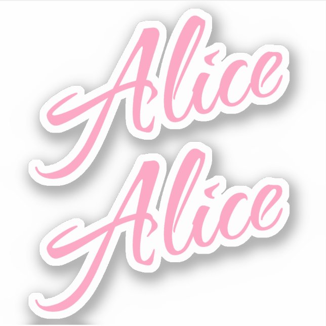 Alice Decorative Name (Nome decorativo) no adesivo (Frente)